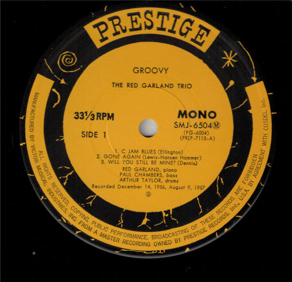 The Red Garland Trio - Groovy (LP, Album, Mono, RE)