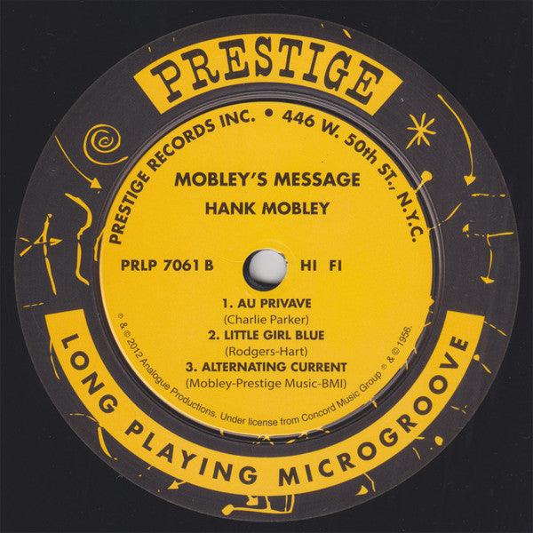 Hank Mobley - Mobley's Message (LP, Album, Mono, RE, RM, 200)
