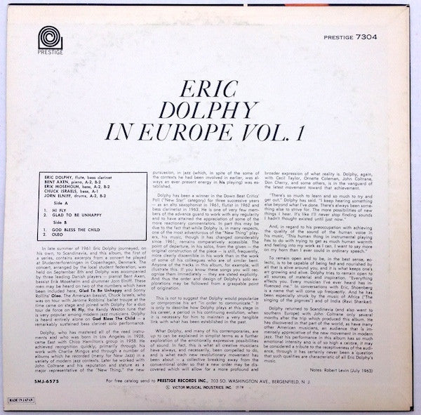 Eric Dolphy - In Europe, Vol. 1 (LP, Album, RE)