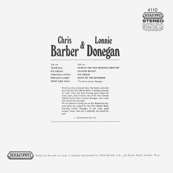 Chris Barber - Chris Barber & Lonnie Donegan(LP, Album)