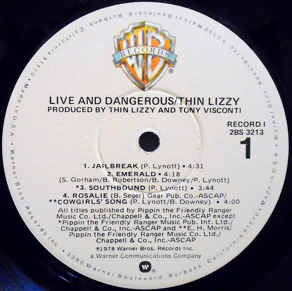 Thin Lizzy - Live And Dangerous (2xLP, Album, Win)
