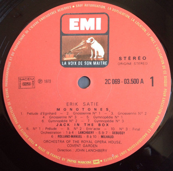 Erik Satie - John Lanchbery - Monotones (LP, Album, Gat)