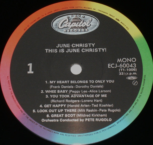 June Christy - This Is June Christy! (LP, Album, Mono, RE)