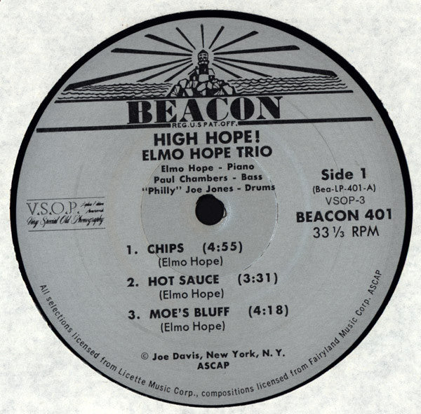 Elmo Hope Trio - High Hope! (LP, Album, Mono, RE)