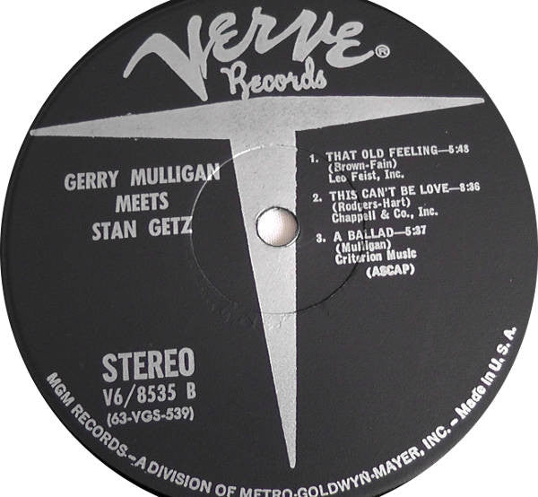 Stan Getz - Gerry Mulligan Meets Stan Getz(LP, Album, RE)