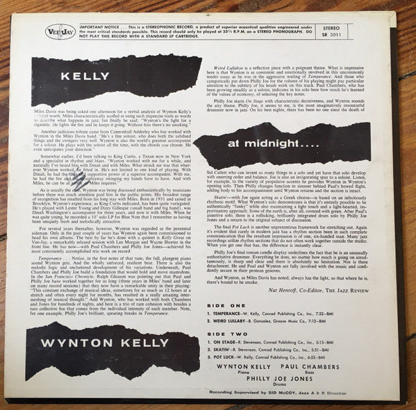 Wynton Kelly - Kelly At Midnite (LP, Album)