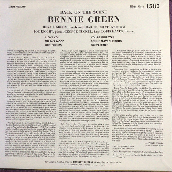 Bennie Green - Back On The Scene (LP, Album, Mono, Ltd, RE)