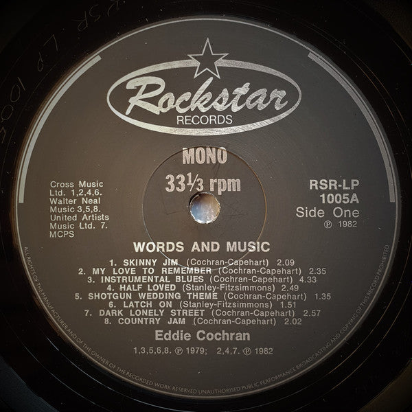 Eddie Cochran - Words And Music (LP, Comp, Mono)