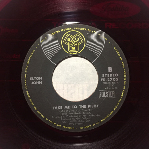 Elton John - Your Song (7"", Red)