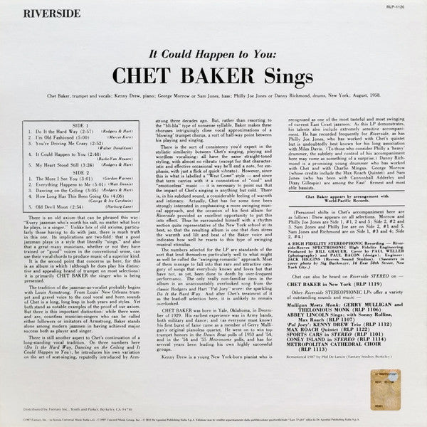 Chet Baker - It Could Happen To You (LP, Album, RE, RM, 180)