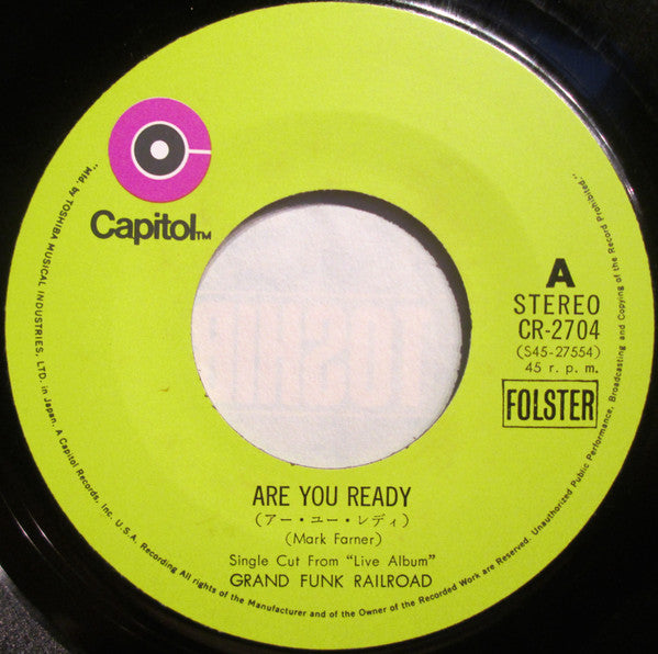 Grand Funk Railroad - アー・ユー・レディ = Are You Ready / マーク・セズ・オールライト = M...