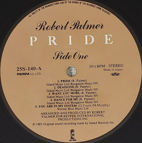 Robert Palmer - Pride (LP, Album)