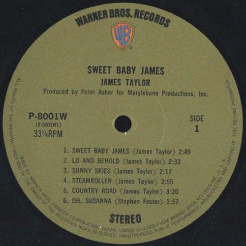 James Taylor (2) - Sweet Baby James (LP, Album, RE)