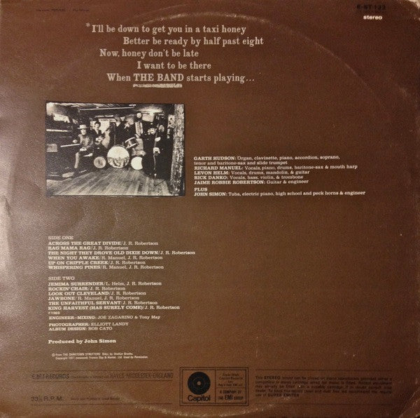 The Band - The Band (LP, Album, RE, Gat)