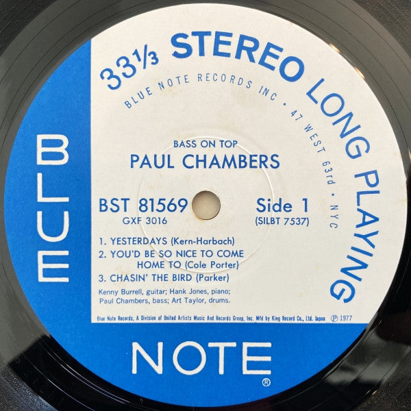 Paul Chambers Quartet - Bass On Top (LP, Album, RE)