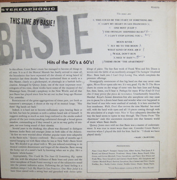 Count Basie - This Time By Basie - Hits Of The 50's & 60's!(LP, Album)