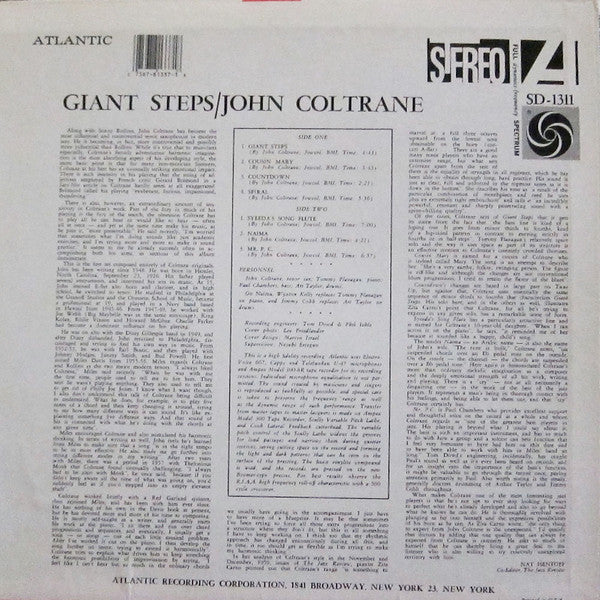 John Coltrane - Giant Steps (LP, Album, RE, RP, Bar)