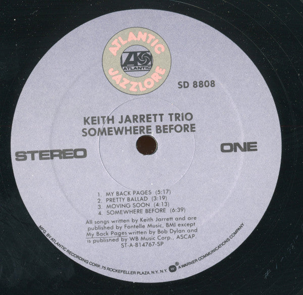 Keith Jarrett Trio - Somewhere Before (LP, Album, RE, SP )