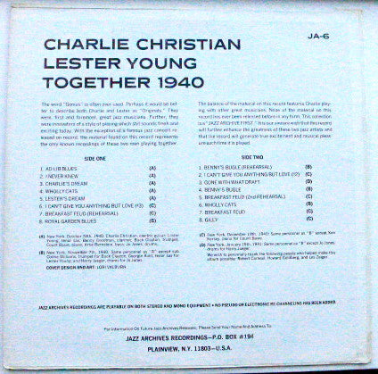 Charlie Christian - Lester Young - Together 1940 (LP, Comp)
