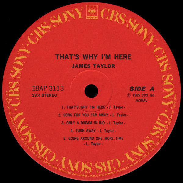 James Taylor (2) - That's Why I'm Here (LP, Album)