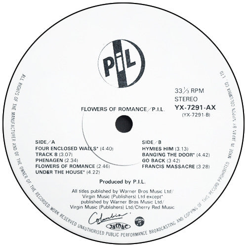 Public Image Limited - The Flowers Of Romance (LP, Album)