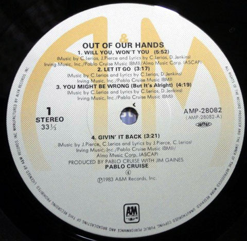 Pablo Cruise - Out Of Our Hands (LP, Album)