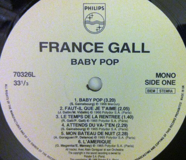 France Gall - Baby Pop (LP, Album, RE)