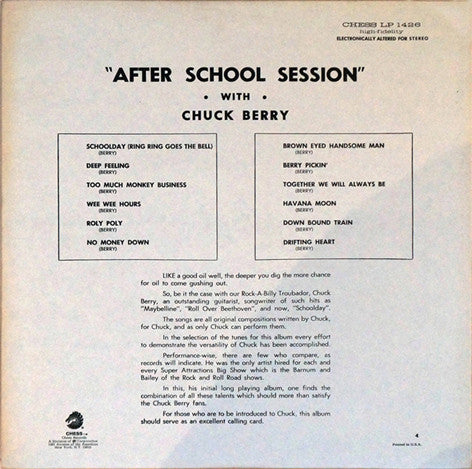 Chuck Berry - After School Session (LP, Album, RP, GRT)