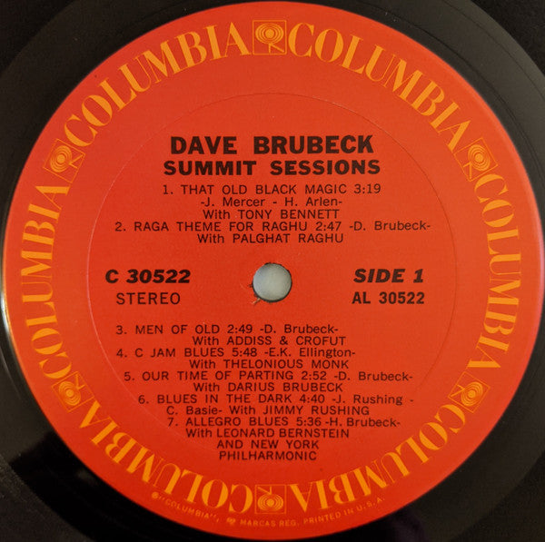 Dave Brubeck - Summit Sessions (LP, Album, Pit)