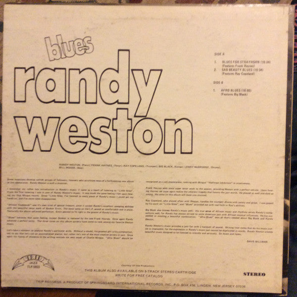 Randy Weston - Blues (LP, Album, RE)