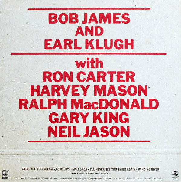 Bob James And Earl Klugh - One On One (LP, Album, Gat)