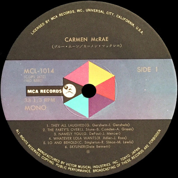 Carmen McRae - Blue Moon (LP, Album, Mono, RE)