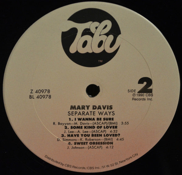 Mary Davis - Separate Ways (LP, Album)