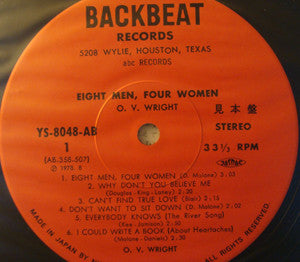 O.V. Wright - 8 Men And 4 Women (LP, Album, Promo, RE)