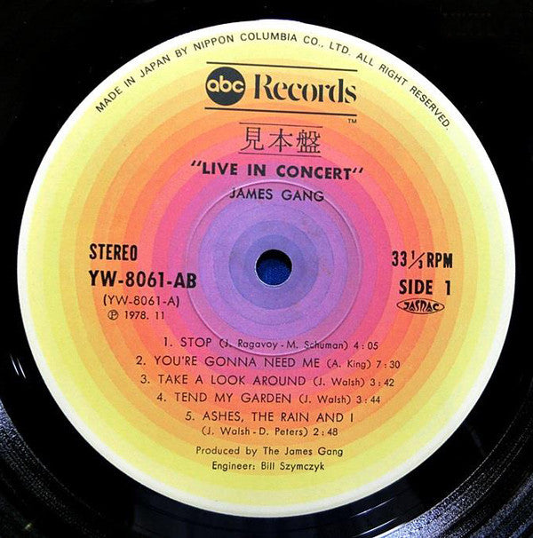 James Gang - Live In Concert (LP, Album, Ltd)