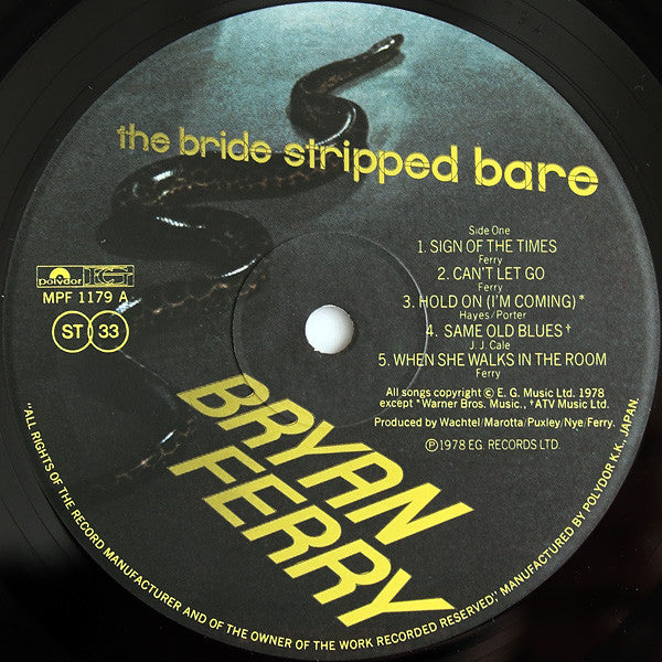 Bryan Ferry - The Bride Stripped Bare (LP, Album, Gat)