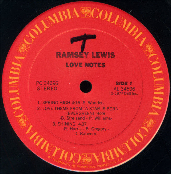 Ramsey Lewis - Love Notes (LP, Album, Pit)