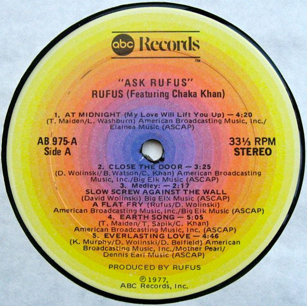 Rufus Featuring Chaka Khan* - Ask Rufus (LP, Album)