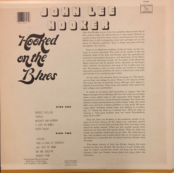 John Lee Hooker - Hooked On The Blues (LP, Album)