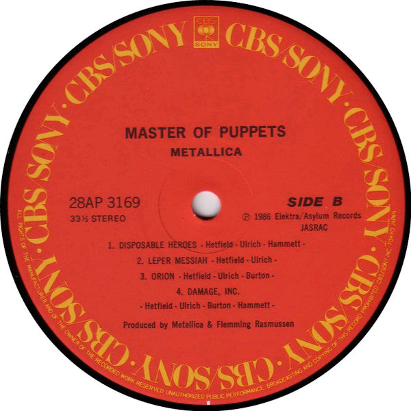 Metallica - Master Of Puppets (LP, Album)