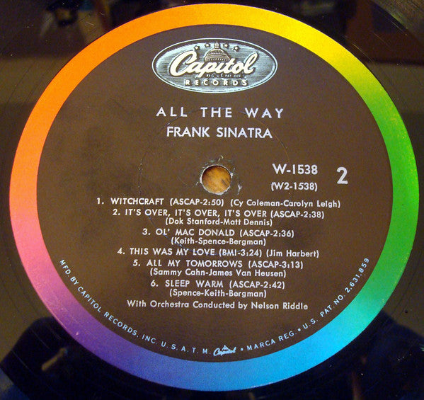 Frank Sinatra - All The Way (LP, Comp, Mono)