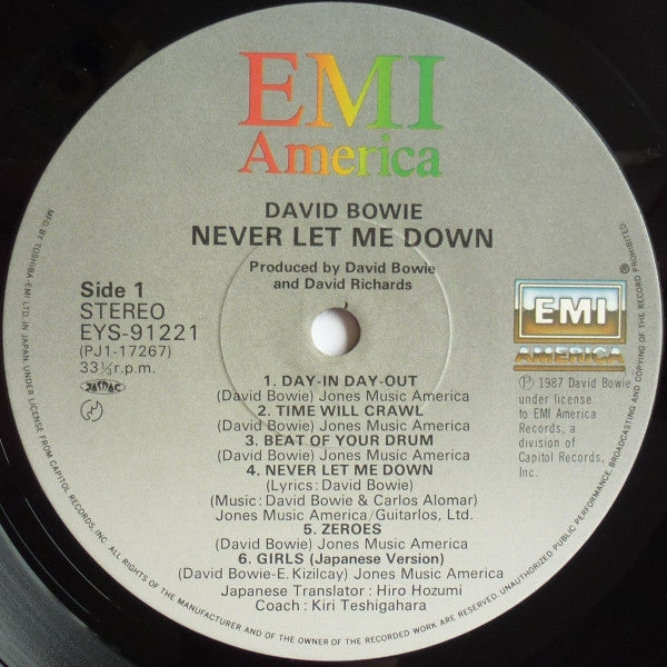 David Bowie - Never Let Me Down (LP, Album)