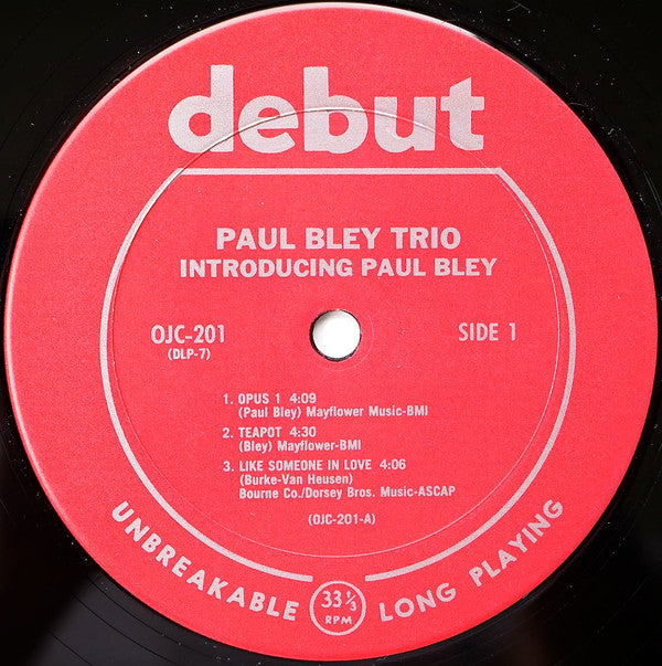 Paul Bley - Introducing Paul Bley(LP, Album, Mono, RE)