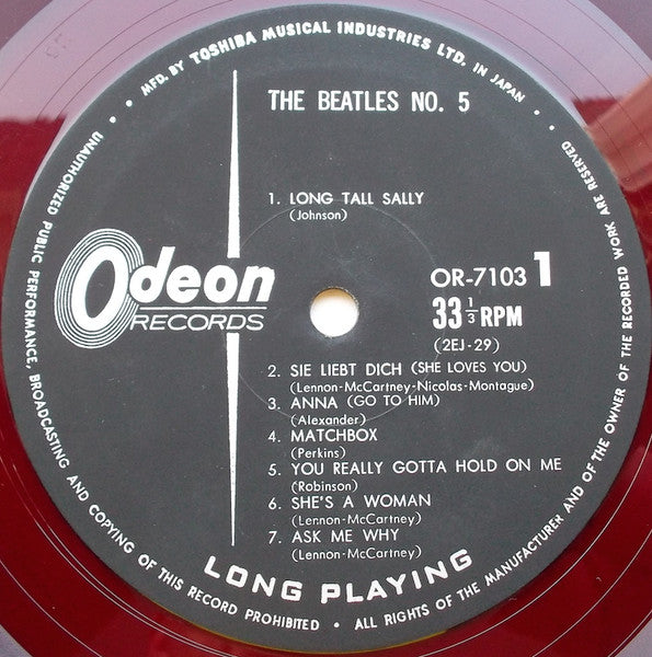 The Beatles - Beatles No. 5 (LP, Comp, Mono, Red)