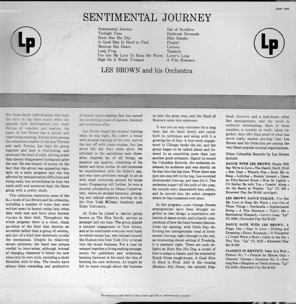 Les Brown And His Orchestra - Sentimental Journey(LP, Album, Mono, RE)