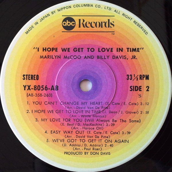 Marilyn McCoo & Billy Davis Jr. - I Hope We Get To Love In Time(LP,...