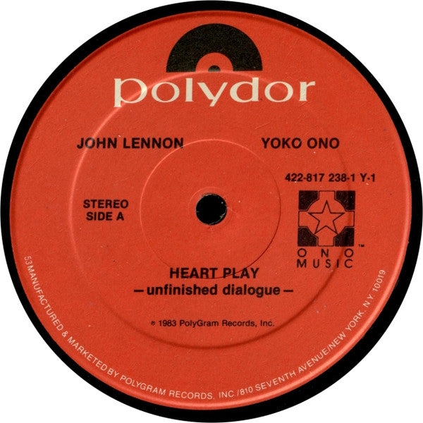 John Lennon / Yoko Ono* - Heart Play: Unfinished Dialogue (LP)