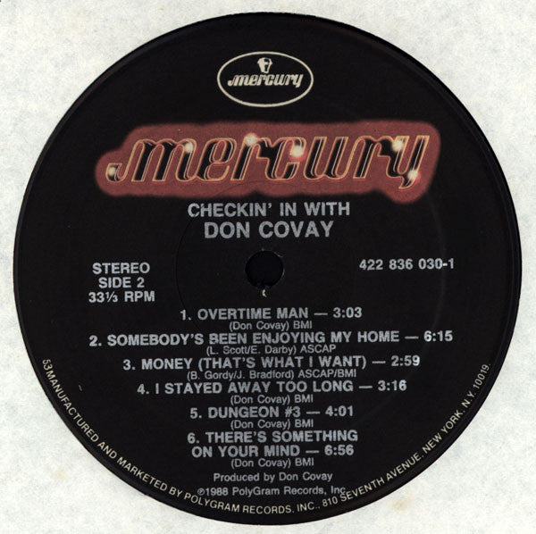 Don Covay - Checkin' In With Don Covay (LP, Comp)