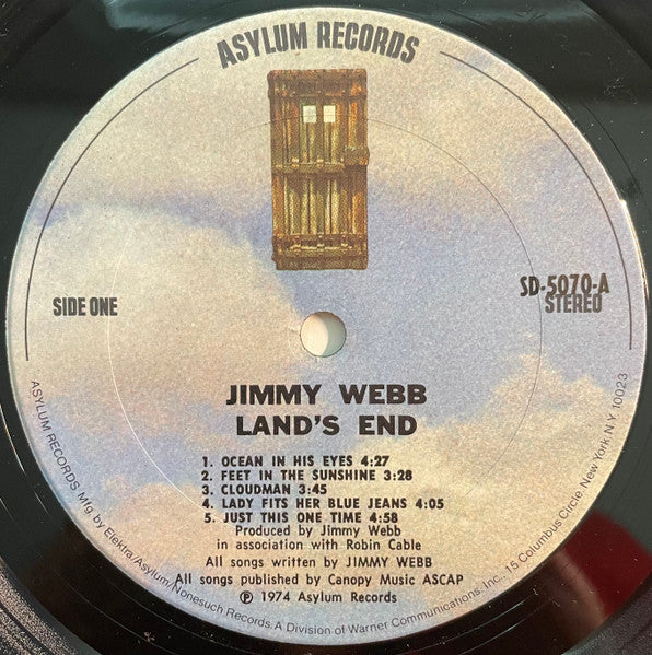 Jimmy Webb - Land's End (LP, Album, Pit)