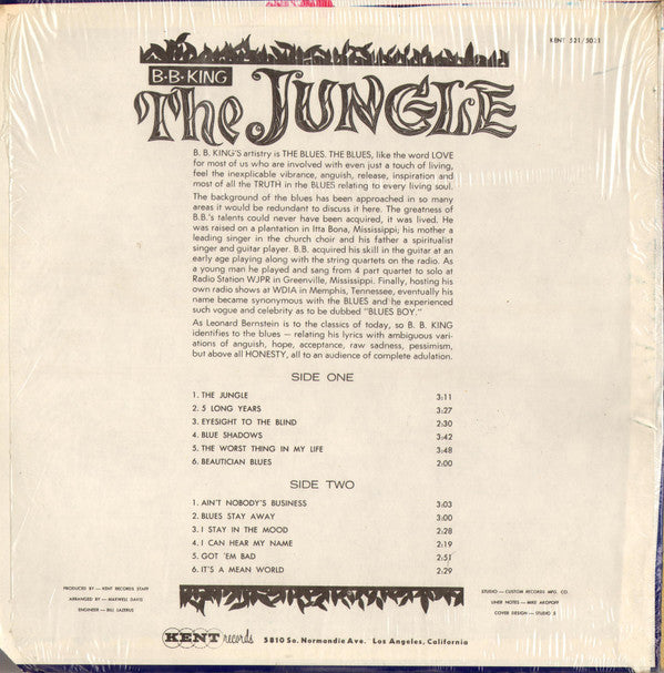 B.B. King - The Jungle (LP, Album, RE)